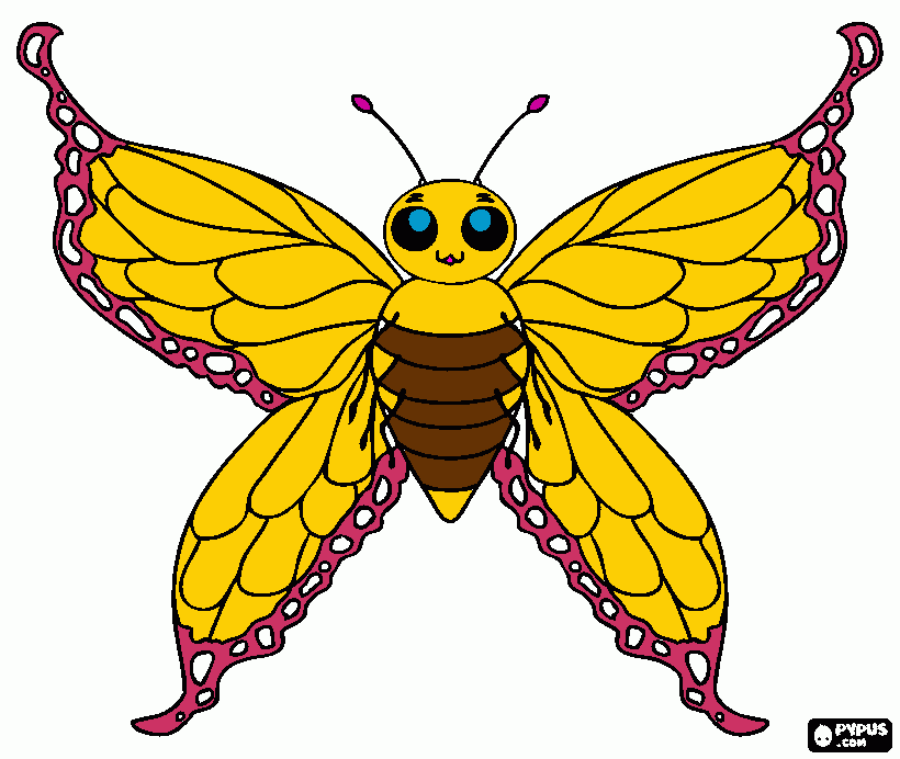 mariposas amarillas para colorear