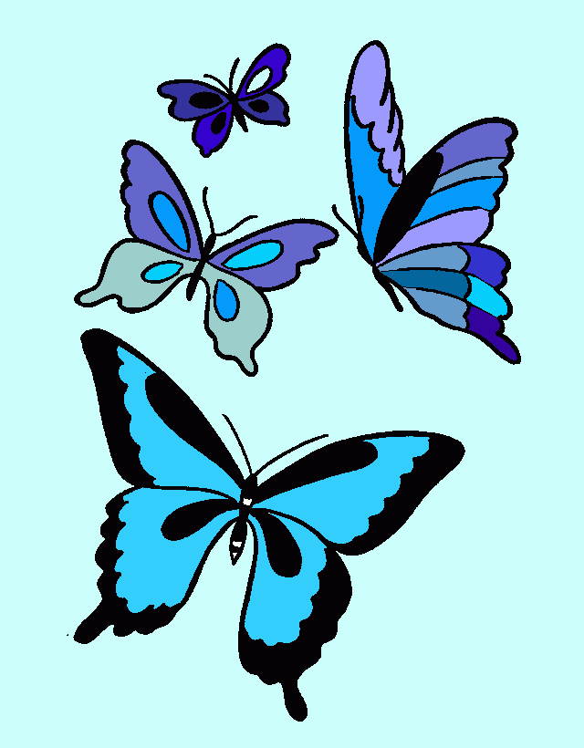 mariposas azules para colorear