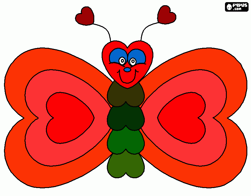 mariposas de amor para colorear