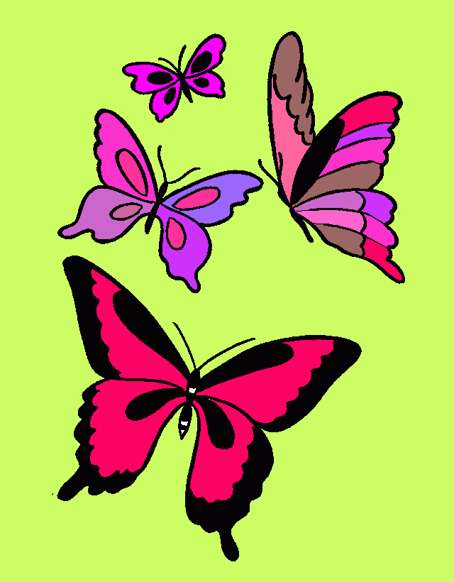 mariposas rosadas para colorear