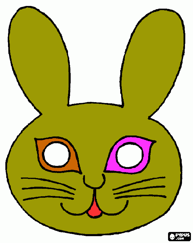 mascara de conejo para colorear