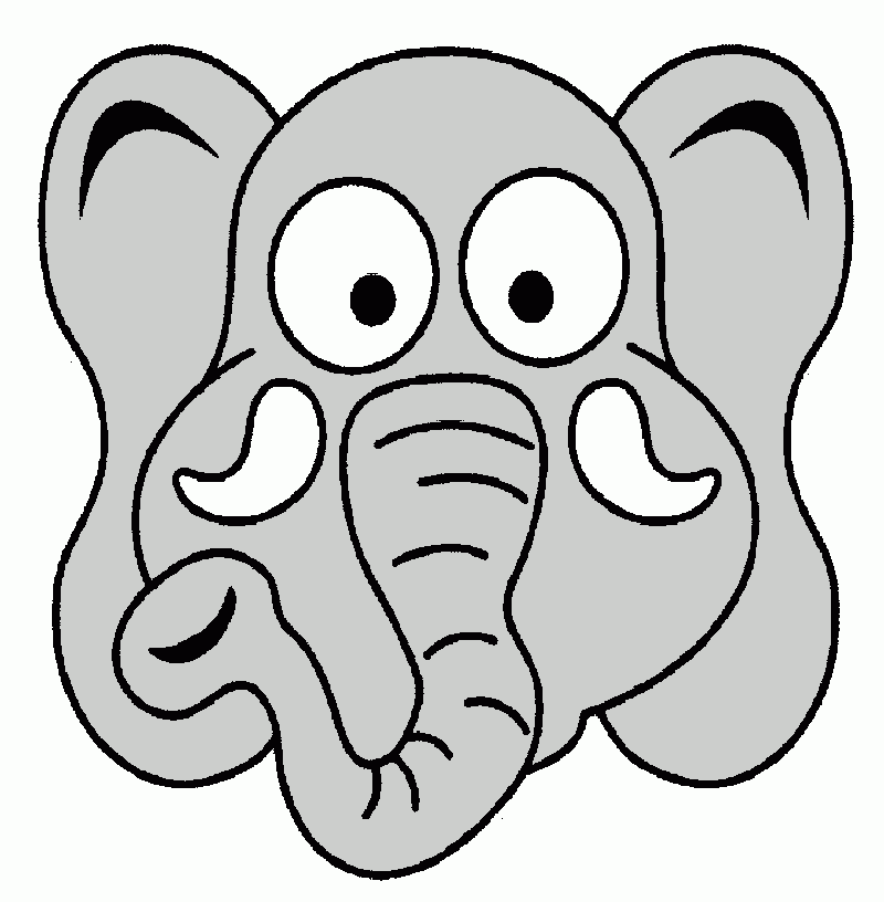 mascara de elefante de tarea para colorear