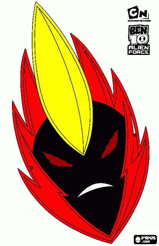mascara de fuego pantanoso para colorear