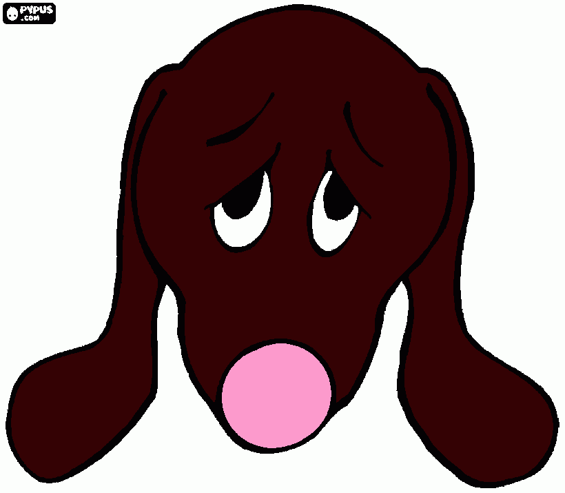Mascara de perrito triste para colorear
