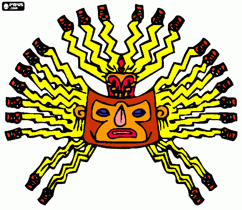 mascara inca para colorear