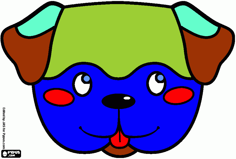 MASCARA PERRO para colorear