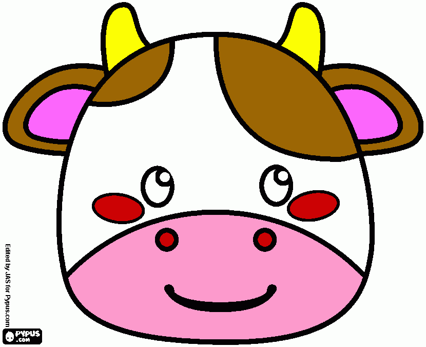 mascara vaca para colorear