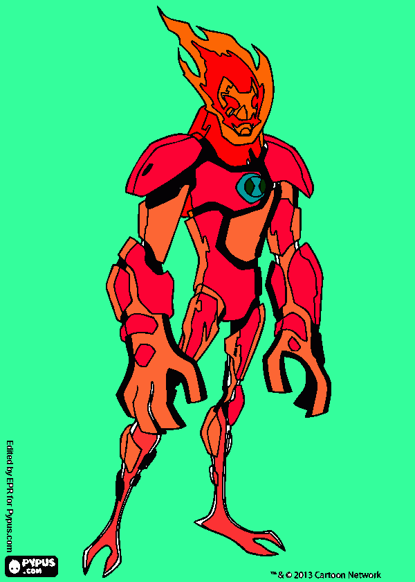me gusto todo completo como quedo el  Ben 10 de fuego para colorear