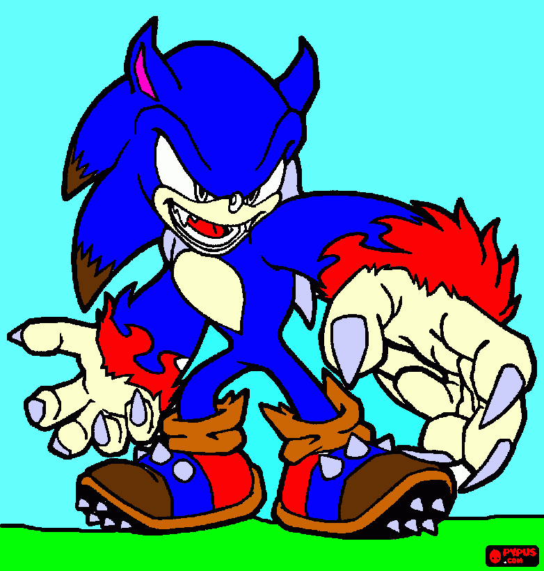 mega sonic para colorear