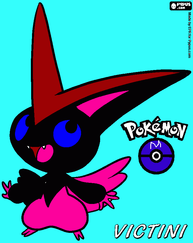 mega victini para colorear