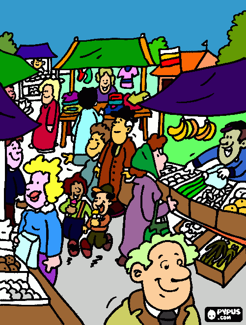 mercadillo para colorear