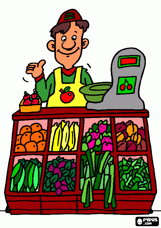mercado para colorear