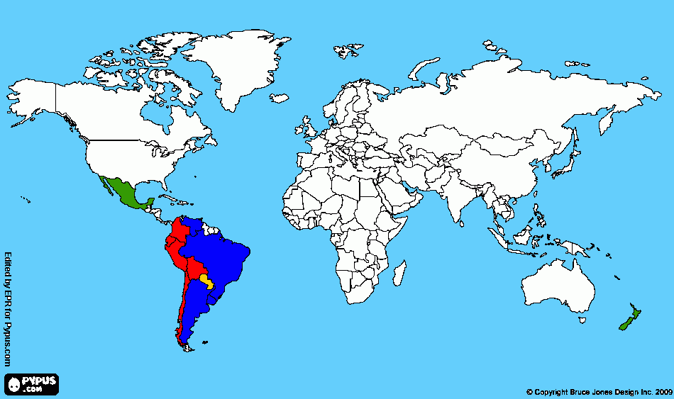 MERCOSUR MAPA para colorear