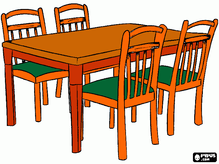 mesa silla para colorear