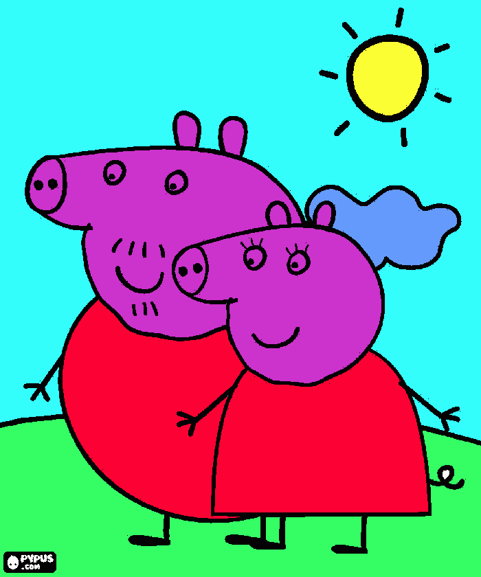 meu primer dibujo da Peppa te amo!! para colorear
