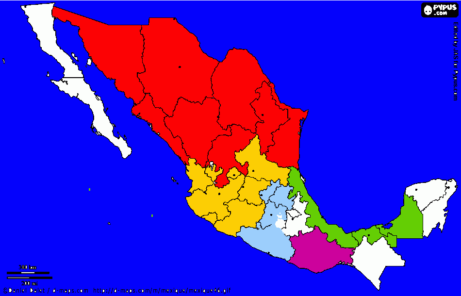 mexico regiones economicas para colorear