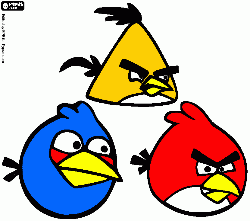 mi angry birds para colorear