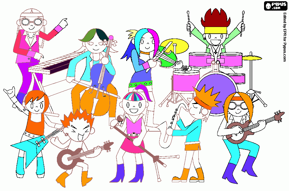 Mi Banda de Rock para colorear