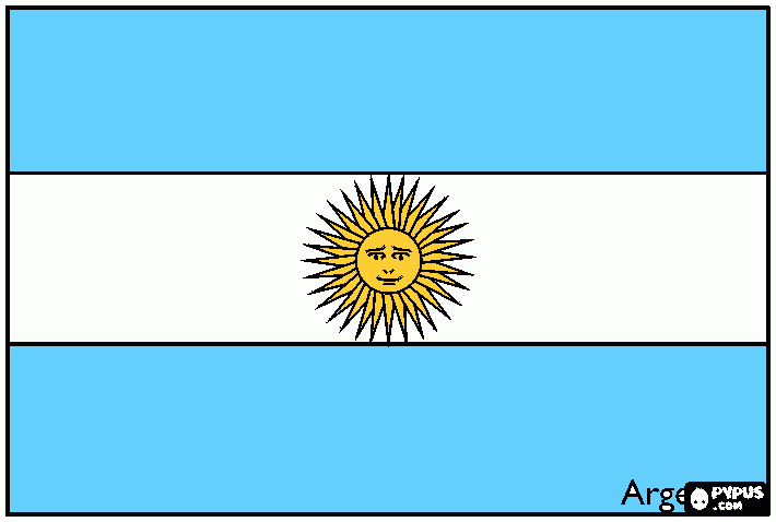mi bandera argentina para colorear