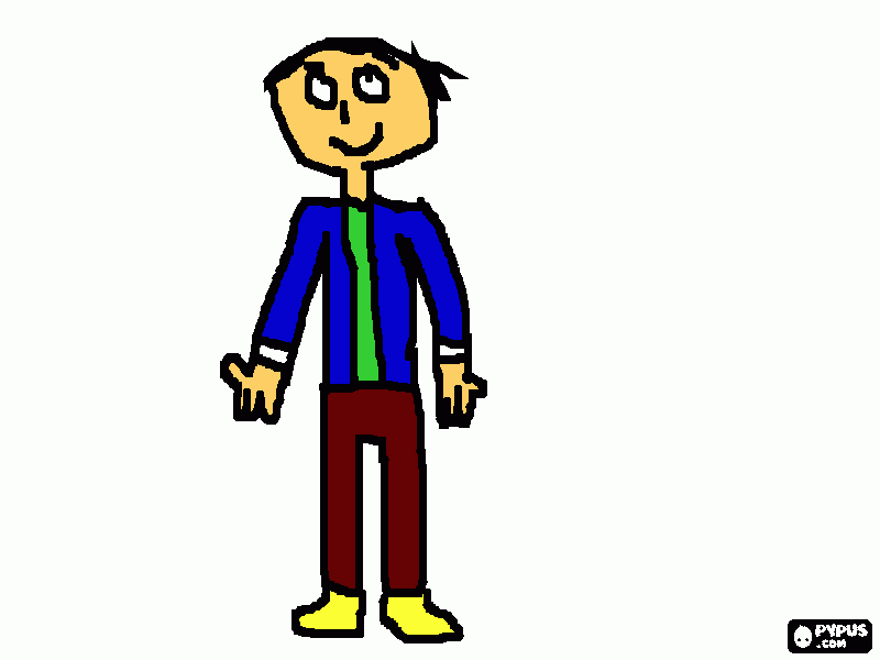 mi dibujo con pantalones marrones para colorear