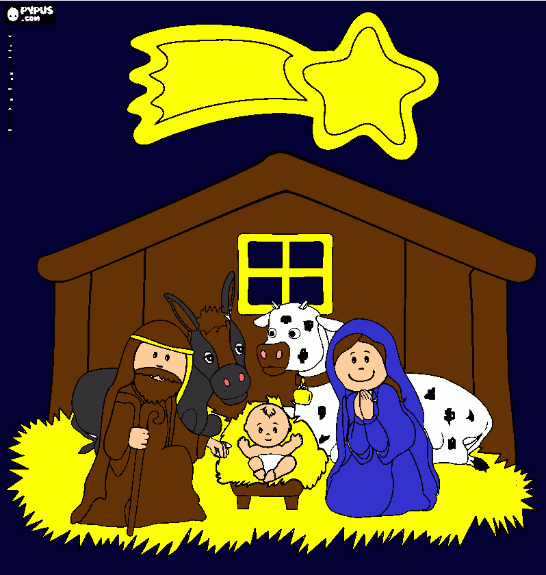 Mi dibujo del nacimiento de jesus para colorear