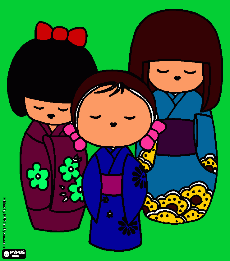 mi dibujo muñecas chinas para colorear