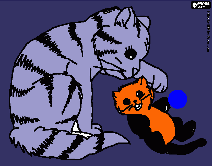 MI GATO Y SU MADRE para colorear