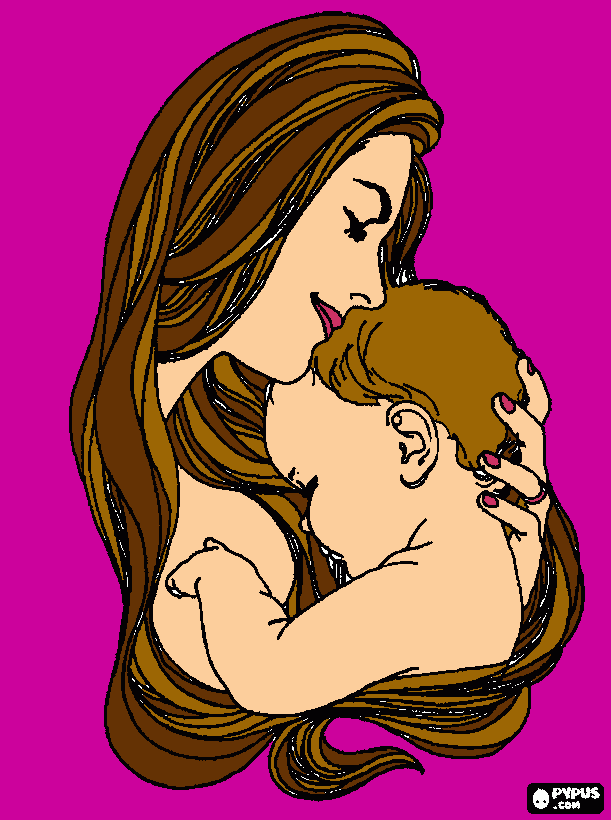 Mi mama y yo para colorear