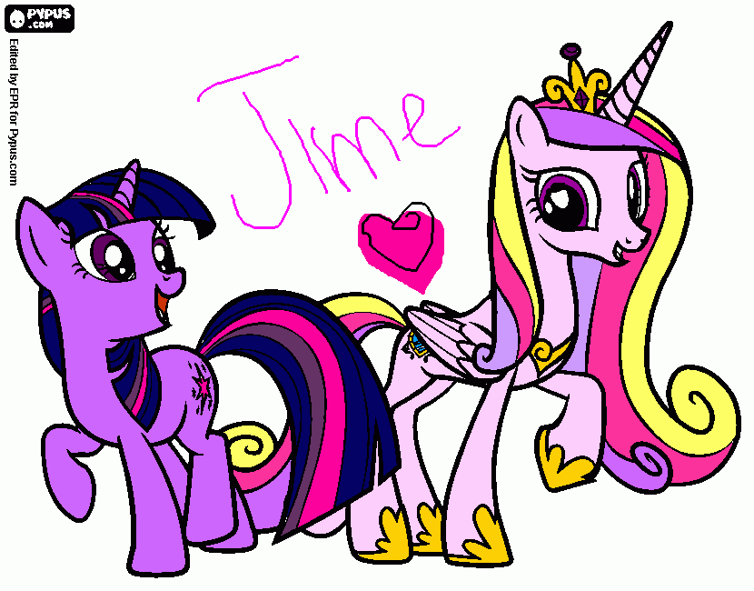 mi nombre y ponys para colorear