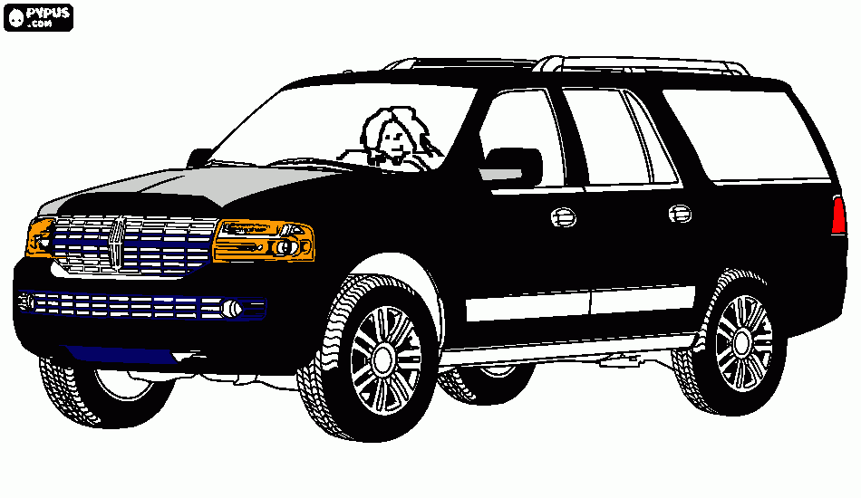 mi papa en su carro para colorear