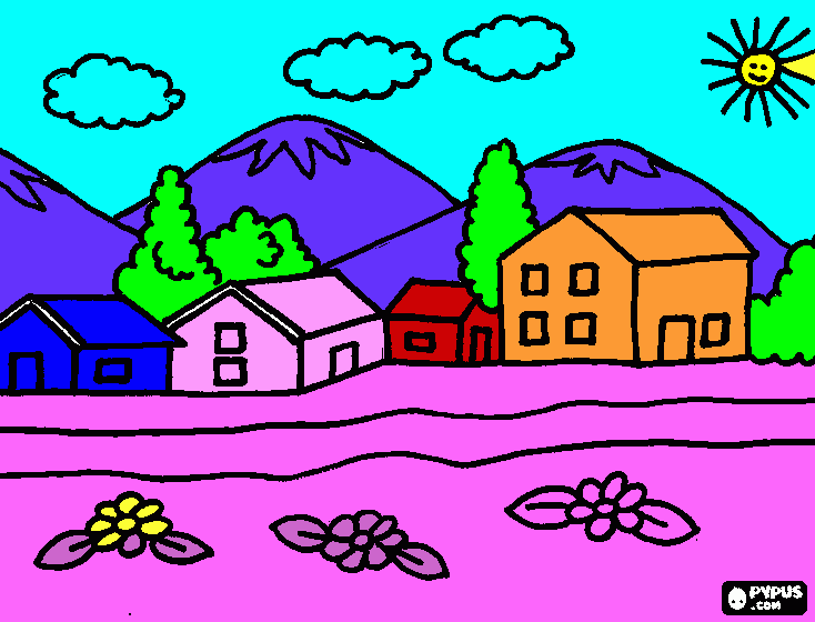 MI PUEBLITO para colorear
