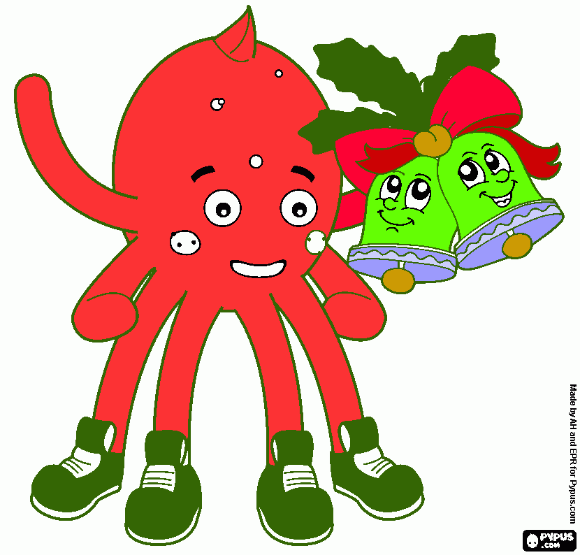 MI PULPO DE NAVIDAD. para colorear