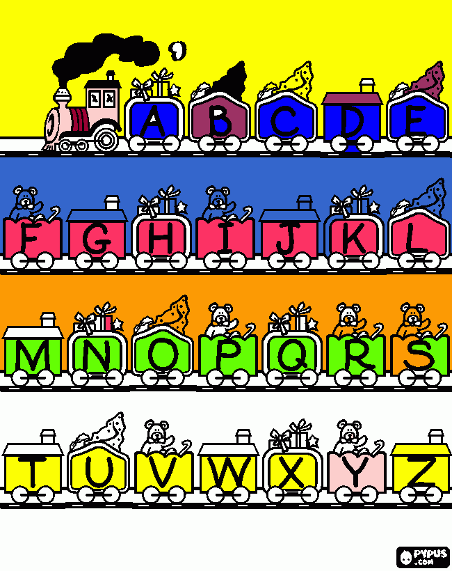 mi tren de colores para colorear