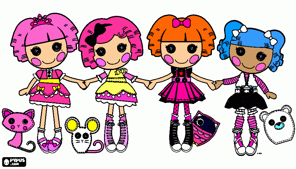 Mica y las Lalaloopsy para colorear