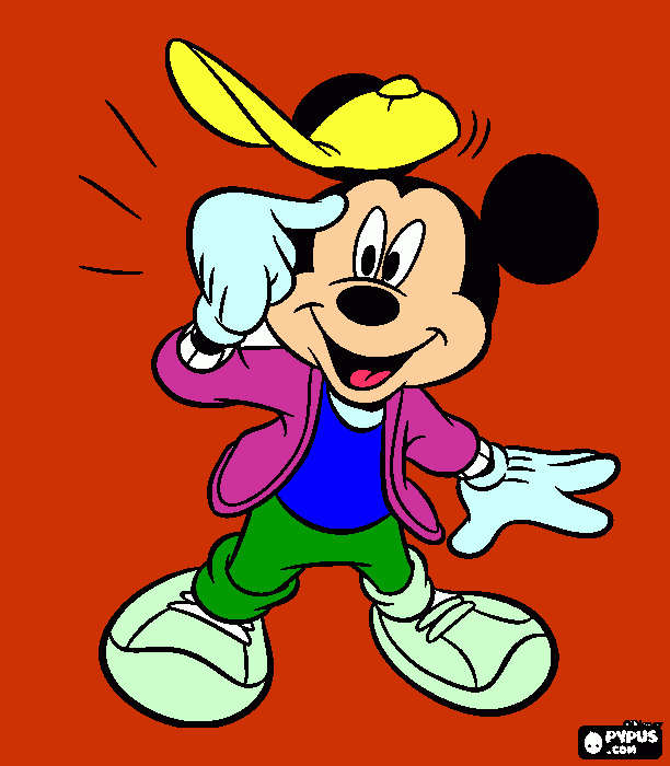 mickey pensando algo para colorear