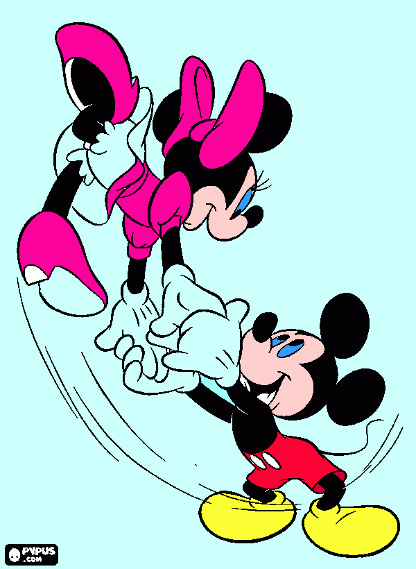 mickey y minne mose para colorear