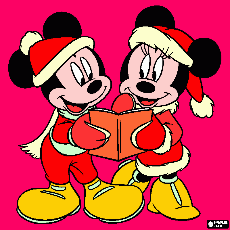 mickey y minni para colorear