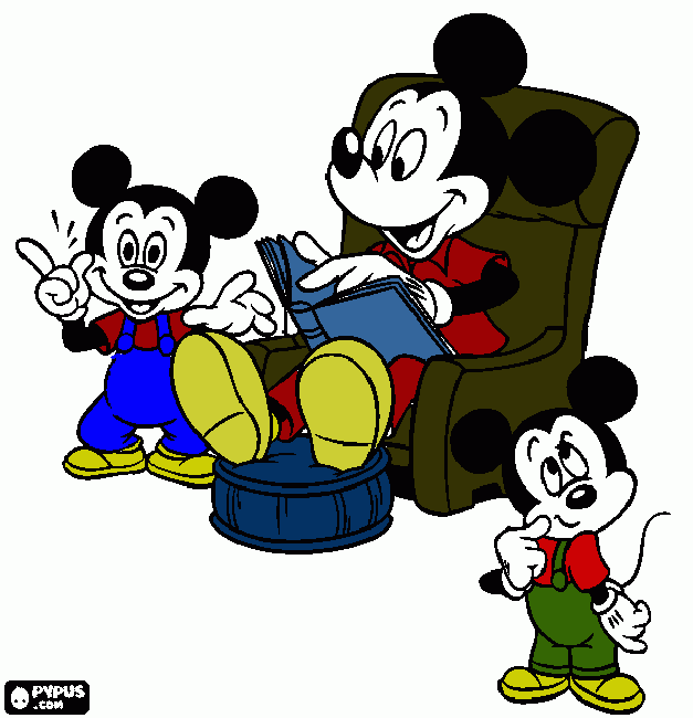 mickey y sus sobrinos  para colorear