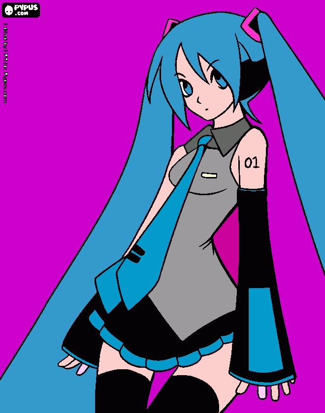 miku hatsune para colorear