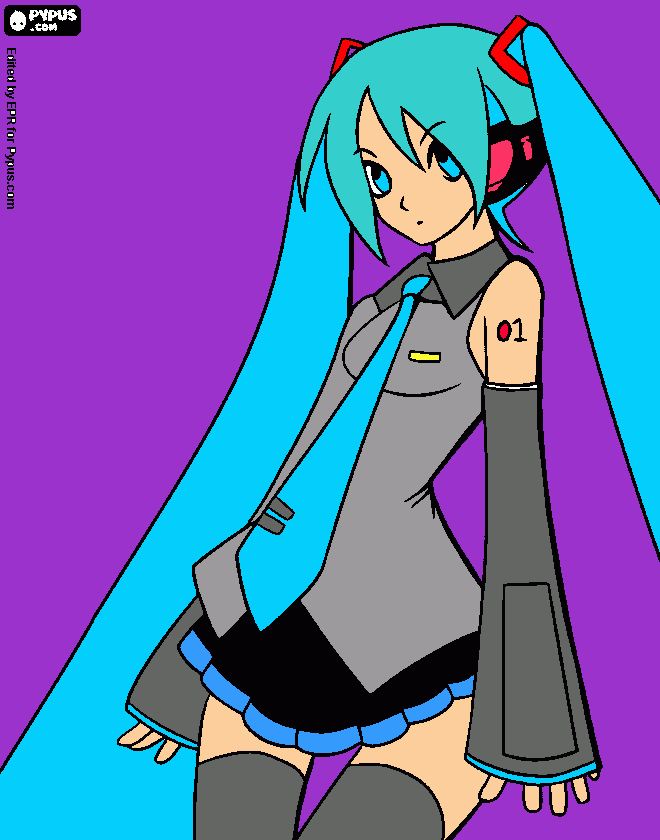 miku hatsutne  para colorear
