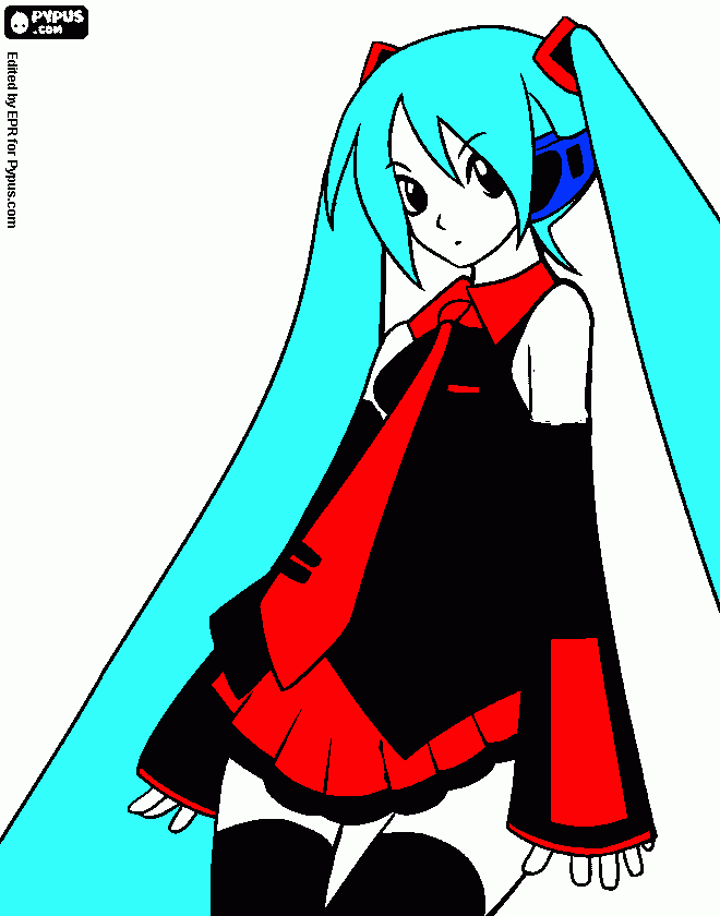 miku rock para colorear