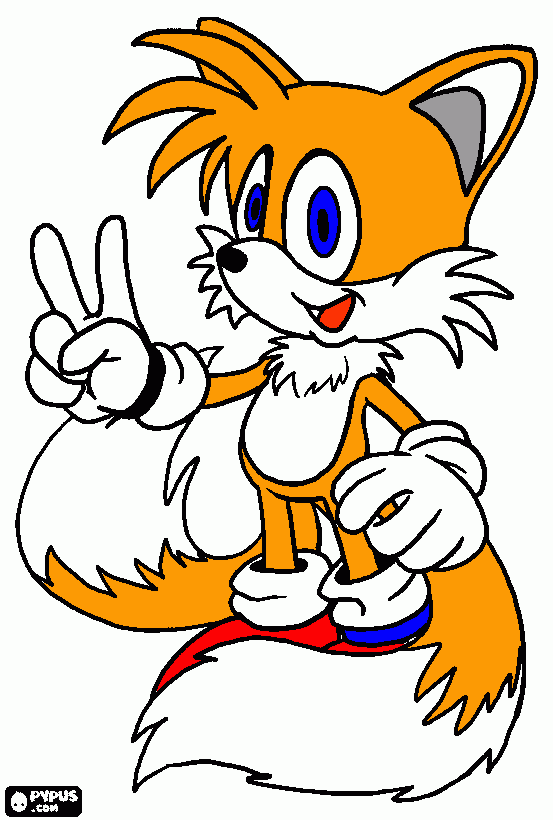 Miles 'Tails' Power para colorear