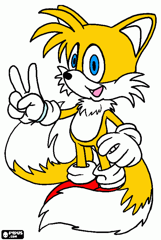 miles tails prower  para colorear