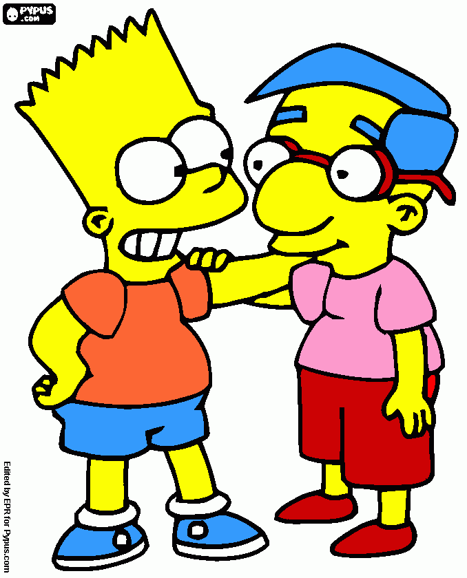 miljaus y bart para colorear