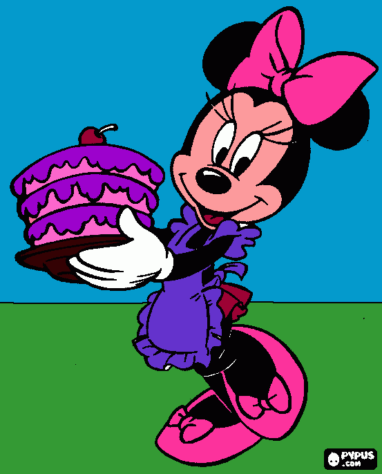 mimi con pastel  para colorear