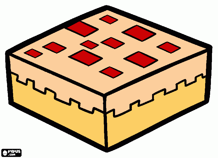 Minecraft Tarta para colorear