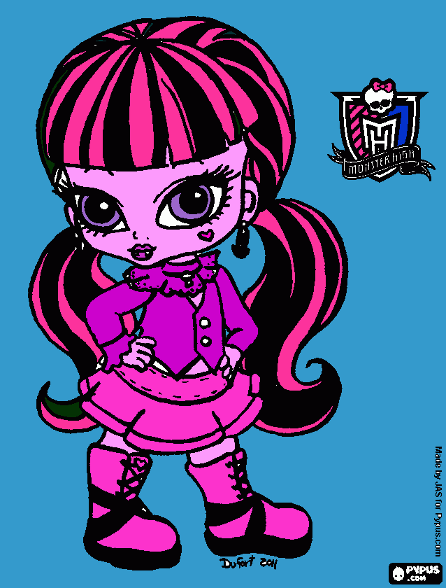 mini draculaura para colorear