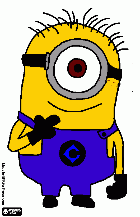 minion amsrillo no azul plateado gris y negro para colorear