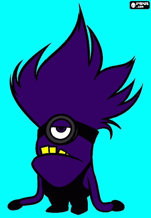 minion morado malvado para colorear