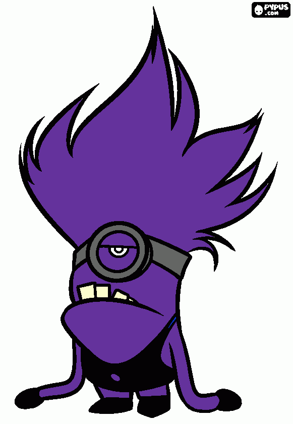 minions morado para colorear